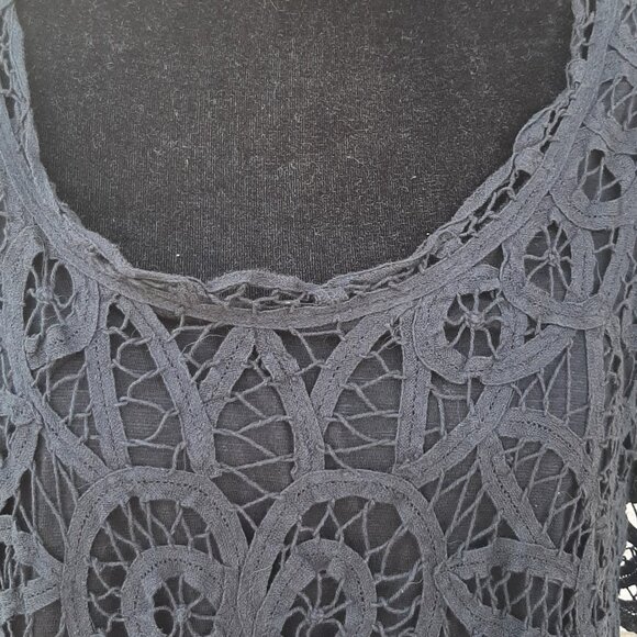 I.N.C Black Crocheted Black Top Size 1X - Picture 3 of 7